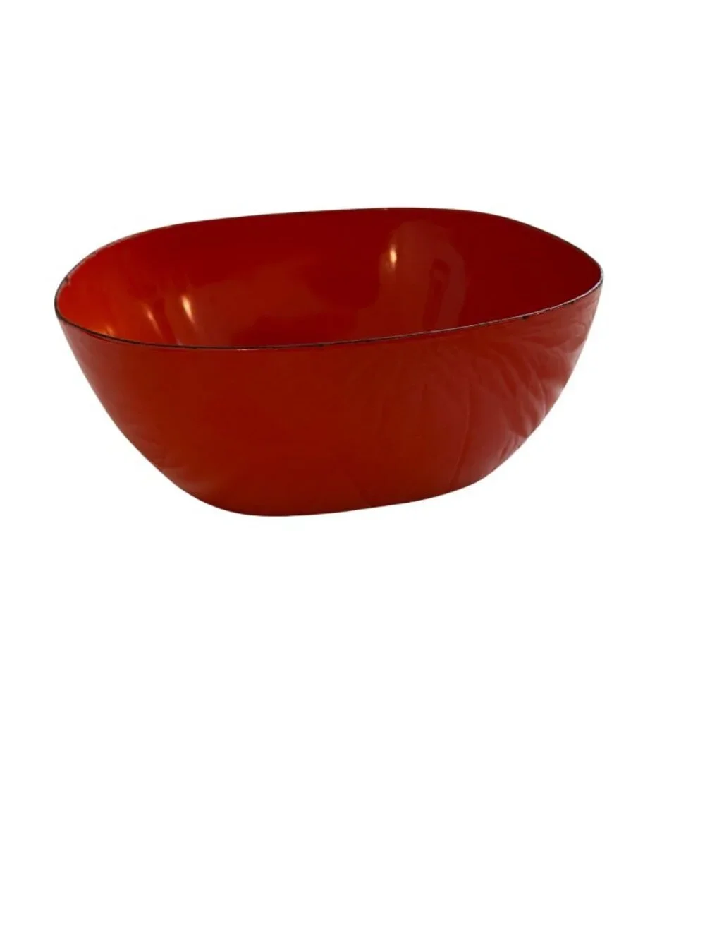 Cathrineholm Enamelware Metal Square Bowl Orange Minimalist Functional MCM